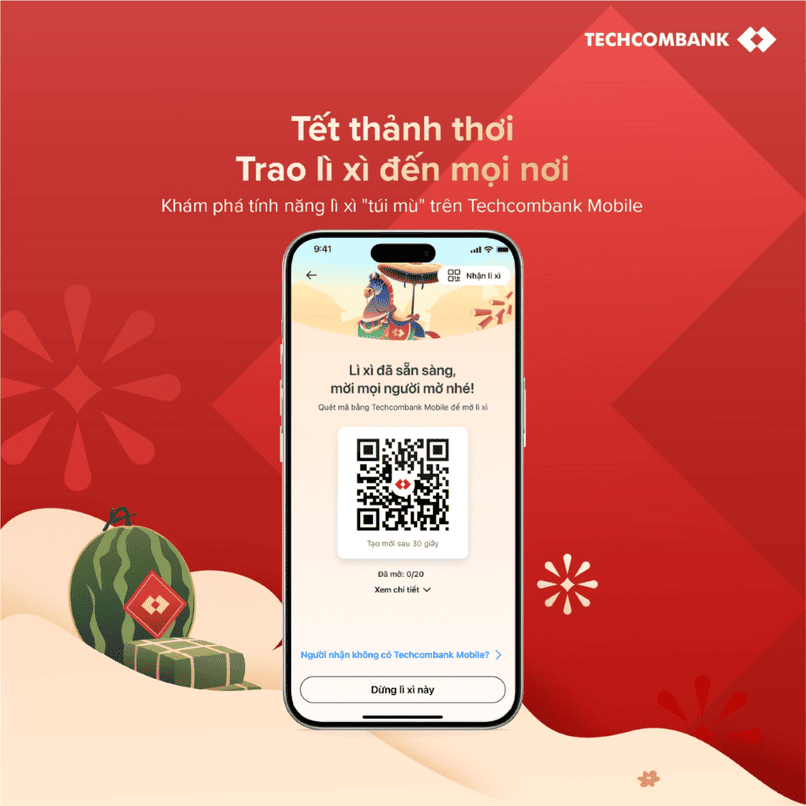 Tết thảnh thơi với Techcombank Mobile.