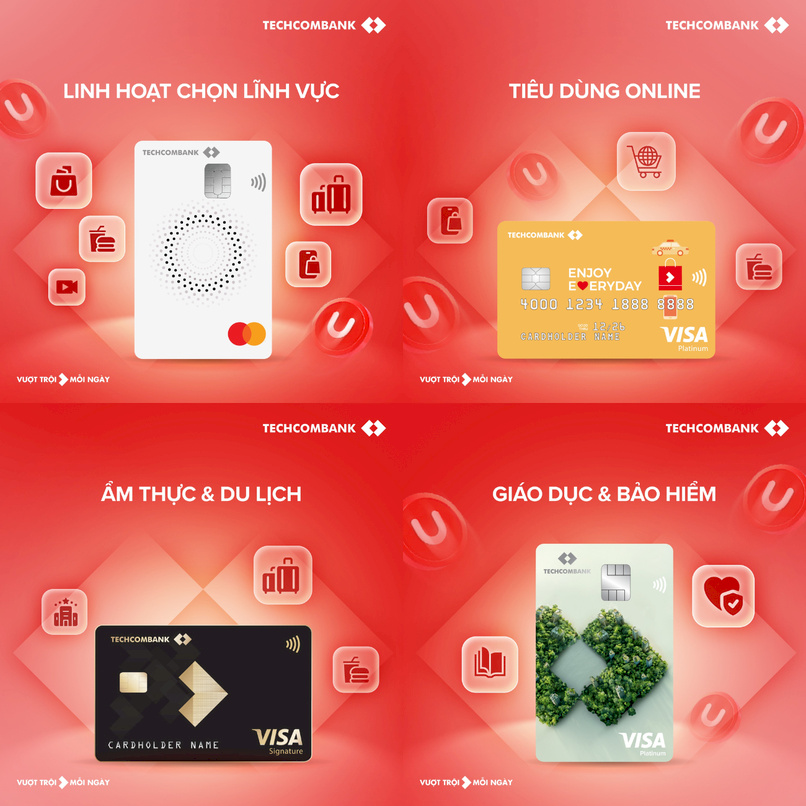 Khám phá các dòng thẻ tín dụng Techcombank để trải nghiệm nhiều đặc quyền hấp dẫn.