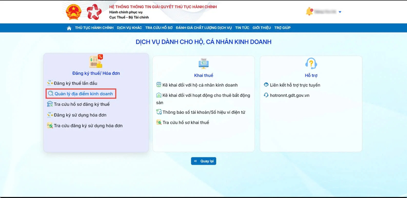 Doanh nghiệp có thể tra cứu mã địa điểm kinh doanh miễn phí qua Cổng thông tin quốc gia về đăng ký doanh nghiệp hoặc ứng dụng eTax Mobile hoặc Cổng thông tin điện tử ngành Thuế.