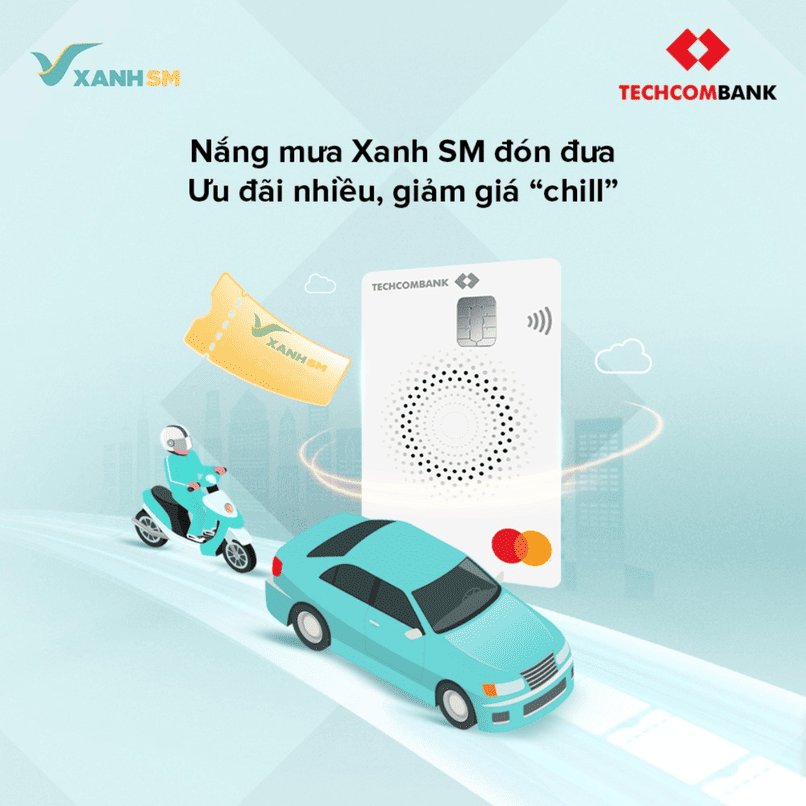 Mã giảm Xanh SM dành riêng cho chủ thẻ Techcombank MasterCard.
