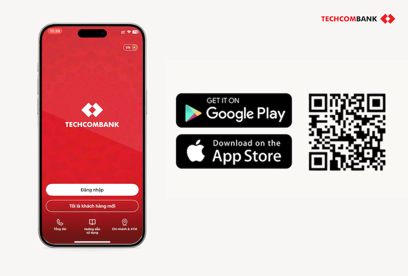 Mở tài khoản ngân hàng trên Techcombank Mobile bước 1