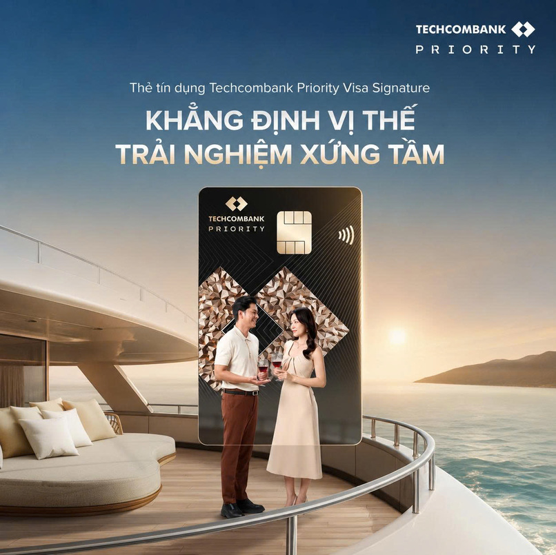 Thẻ tín dụng Techcombank Priority Visa Signature có hạn mức lên đến 1 tỷ VND dành riêng cho khách hàng ưu tiên.