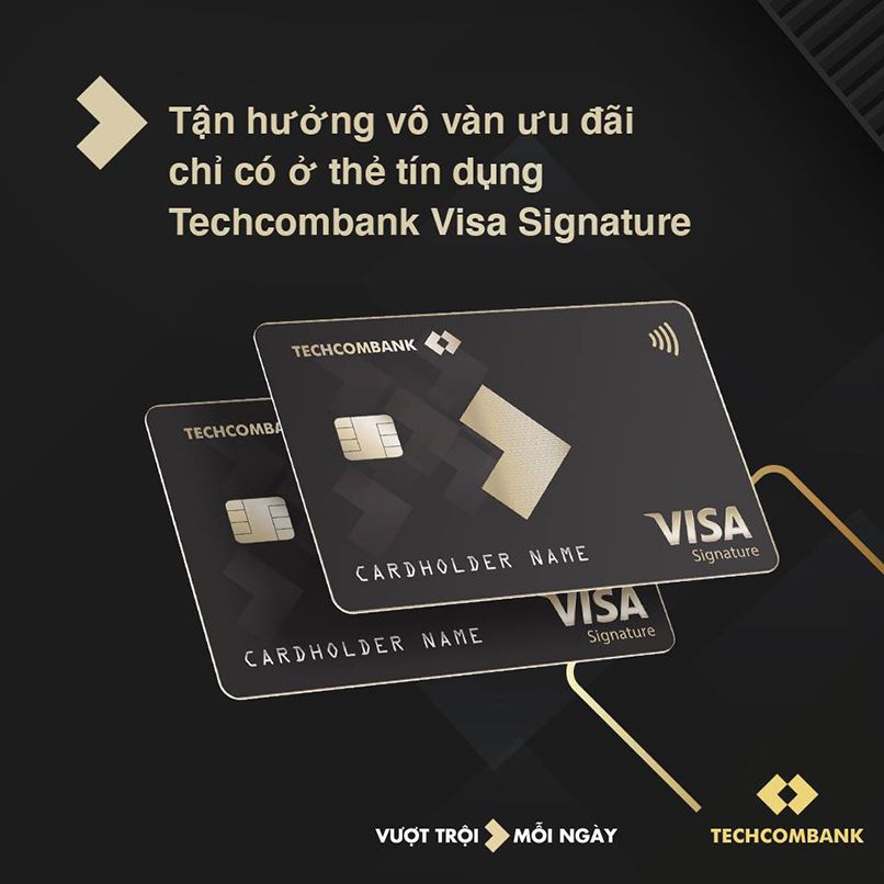 Thẻ tín dụng Techcombank Visa Signature hạn mức cao
