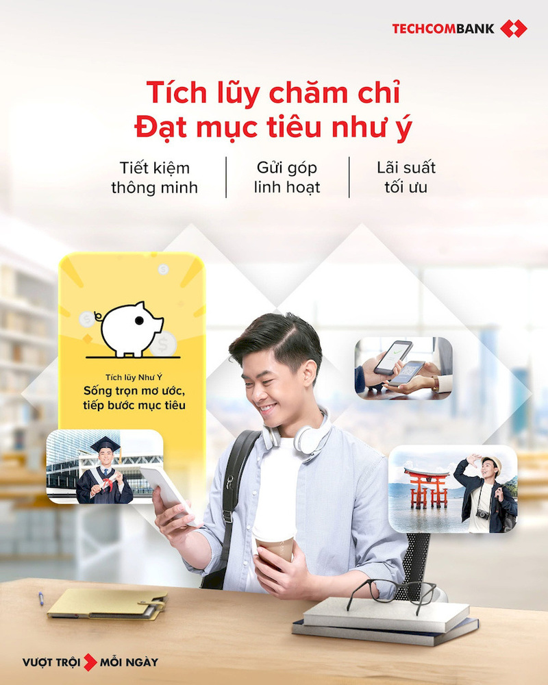 Tích lũy Như Ý trên Techcombank Mobile giúp người dùng chủ động trích tiền hằng tháng để chuẩn bị chi phí đóng BHYT cho cả gia đình. 

