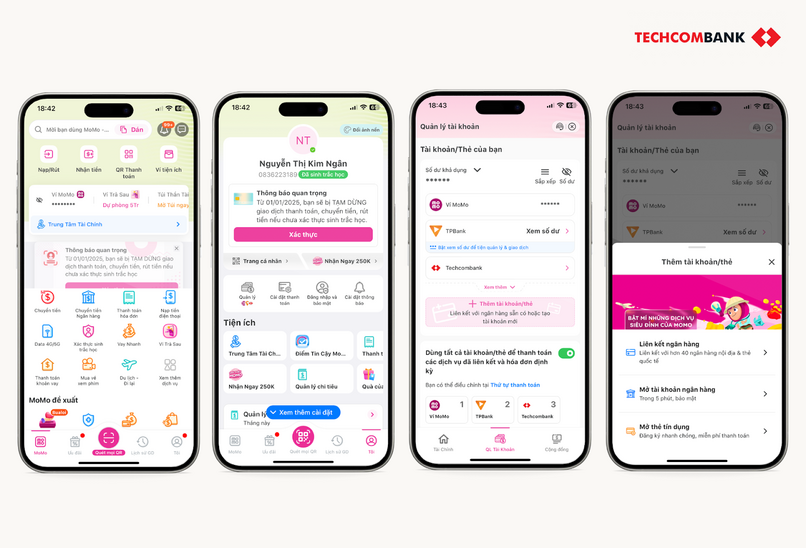 Liên kết tài khoản ngân hàng với MoMo.
