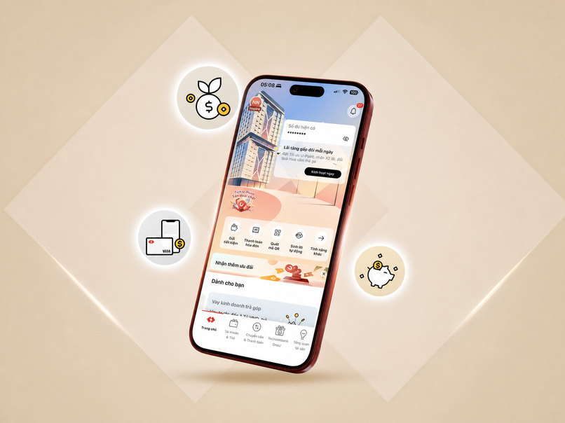 Techcombank hỗ trợ người có thu nhập ổn định quản lý dòng tiền và khoản tiền thực nhận sau mỗi kỳ lương thuận tiện hơn trên Techcombank Mobile.