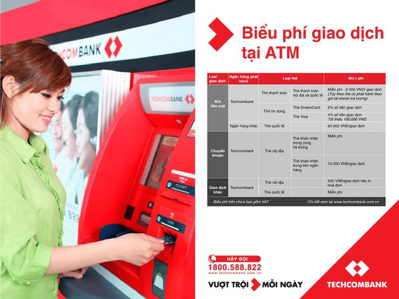 Biểu phí giao dịch tại ATM. 