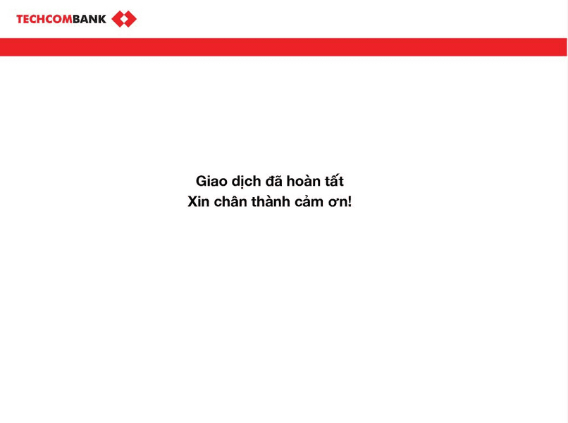 Hoàn thành giao dịch.