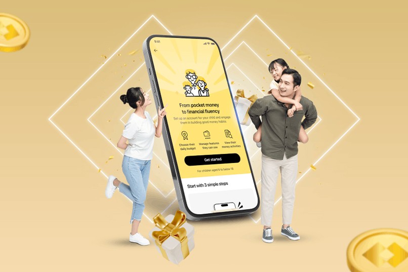 Trải nghiệm tiện ích mở tài khoản cho con trên ngân hàng số Techcombank.