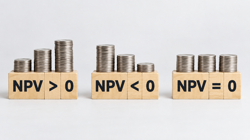 Ba trường hợp của chỉ số NPV và ý nghĩa tương ứng