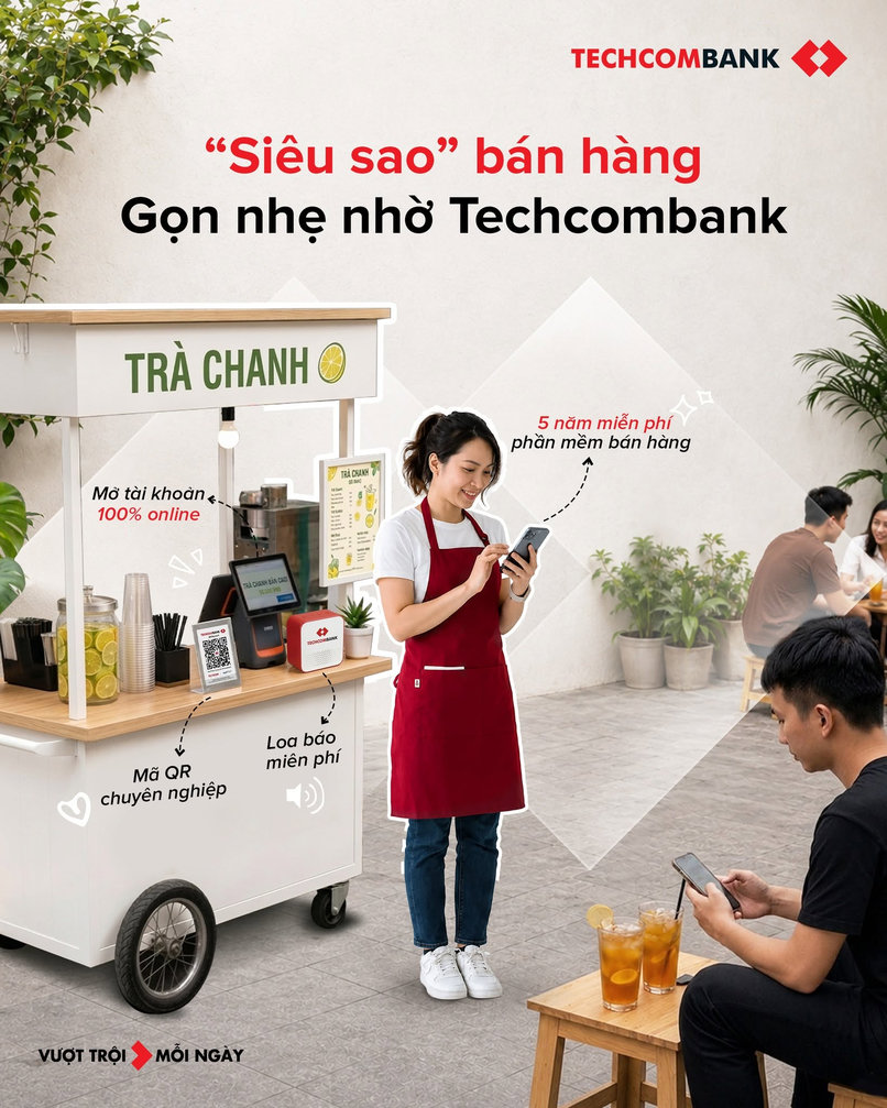 Techcombank mang đến bộ giải pháp bán hàng toàn diện, đồng hành cùng hộ kinh doanh trên hành trình vận hành bài bản hơn mỗi ngày. 
