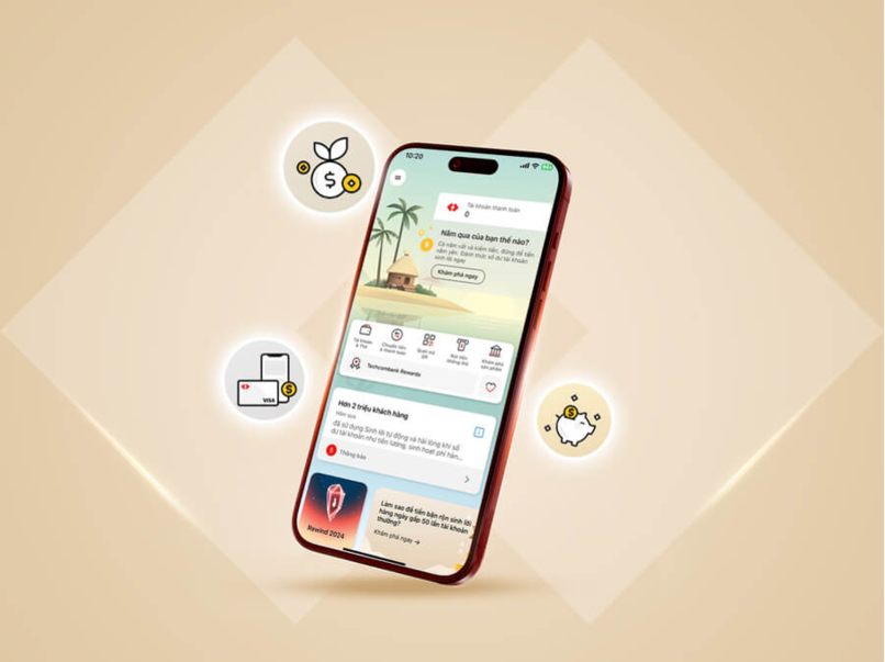 Dễ dàng quản lý thu, chi và đầu tư sinh lời ngay trên Techcombank Mobile