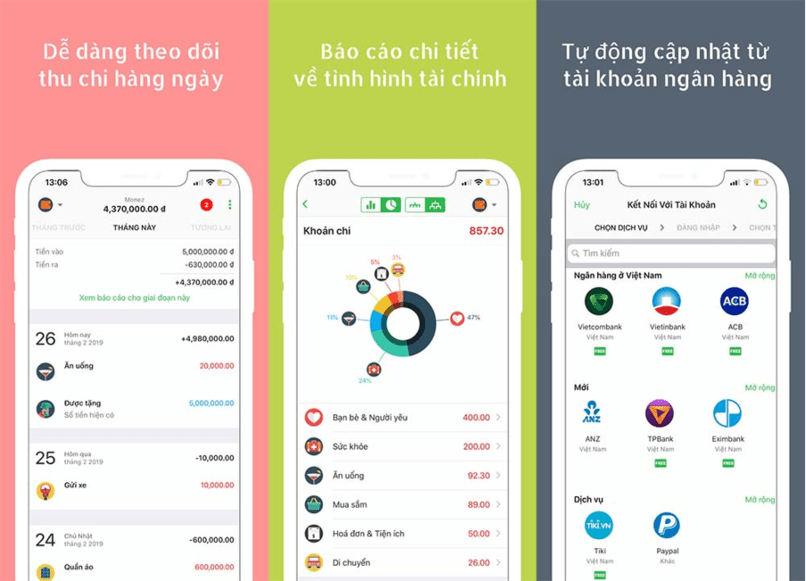 Giao diện ứng dụng Money Lover