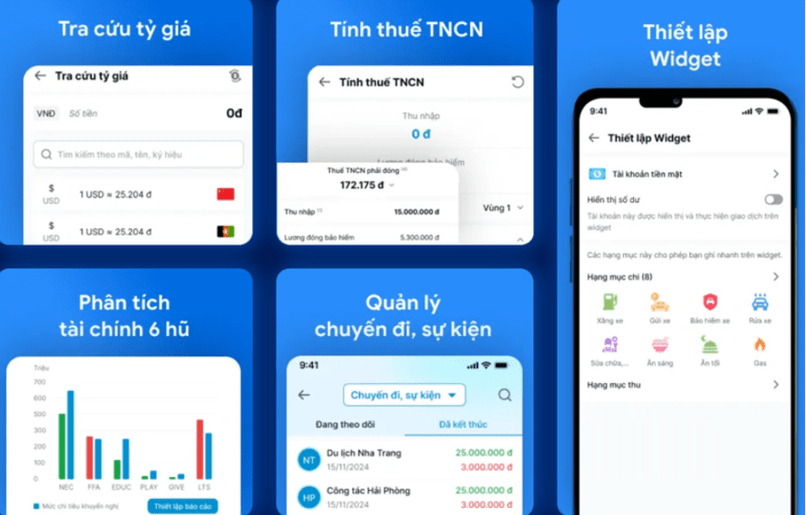 Giao diện sổ thu chi MISA