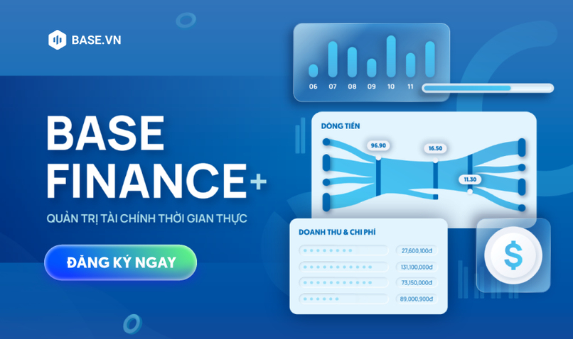 Base Finance tập trung giúp nhà quản trị theo dõi bức tranh tài chính tổng thể.