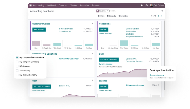 Odoo Accounting là phần mềm kế toán nằm trong nền tảng Odoo ERP.