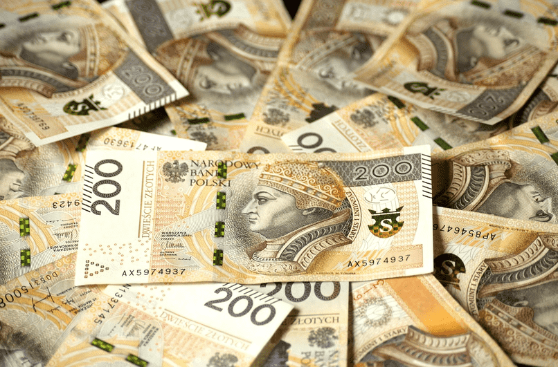 Tiền giấy Zloty Ba Lan.
