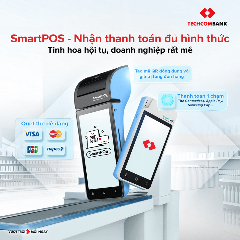 Thanh toán tiện lợi với SmartPOS Techcombank.