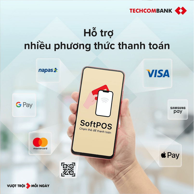 Biến thiết bị di động thành máy POS với SoftPOS Techcombank.