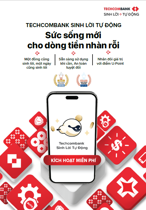 Tiền sinh lời mỗi ngày với lợi suất vượt trội khi kích hoạt Techcombank Sinh Lời Tự Động