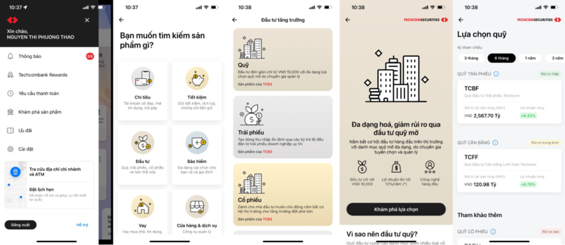 5 Bước mua chứng chỉ quỹ đơn giản trên ngân hàng số Techcombank.