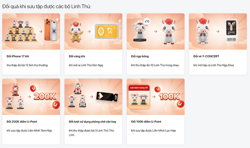 Nhiều phần quà hấp dẫn đang chờ đợi khách hàng thu thập.