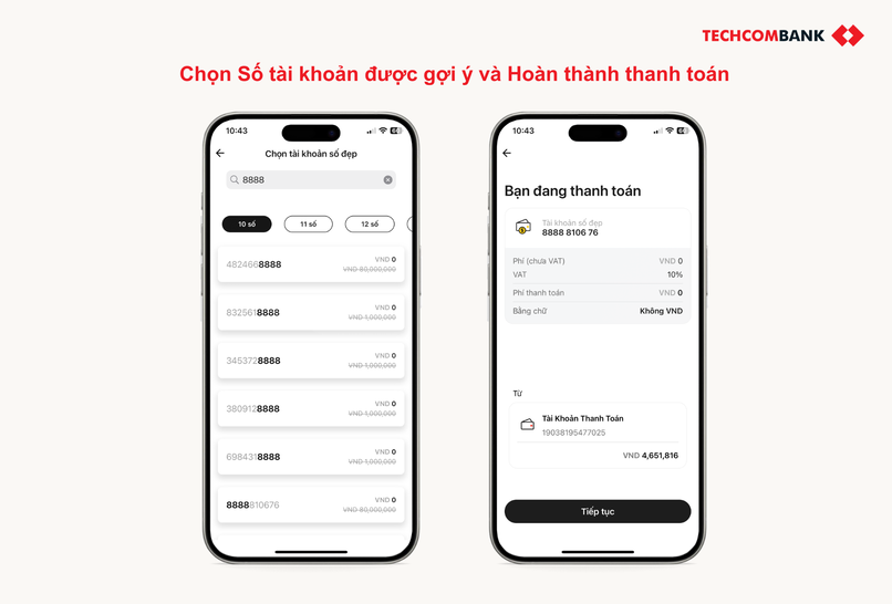 Chọn dãy số yêu thích và thanh toán.
