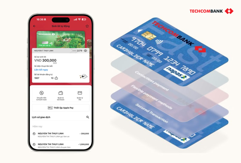 Số thẻ ngân hàng sẽ được in trên thẻ, số tài khoản sẽ được hiển thị trên Mobile Banking.