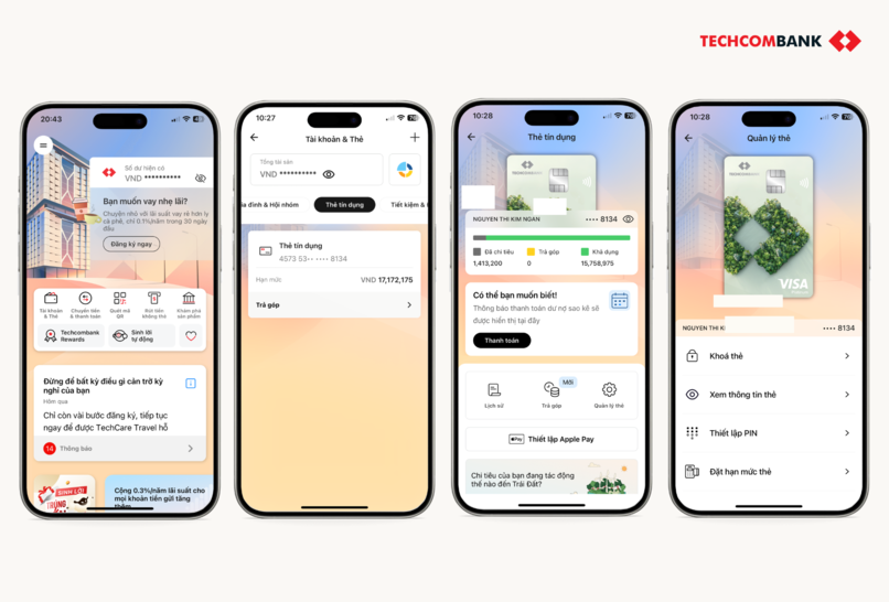 Khách hàng có thể tra cứu thông tin thẻ trên Mobile Banking.