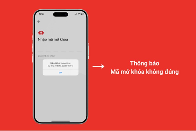 Tài khoản ngân hàng bị khoá do nhập sai mật khẩu quá 5 lần.