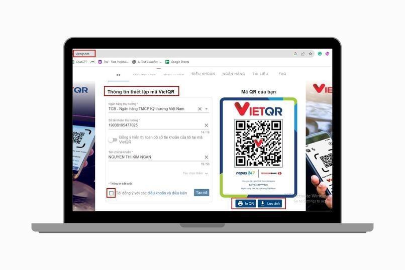 VietQR.net là nền tảng tạo mã QR miễn phí có liên kết với 52 ngân hàng.