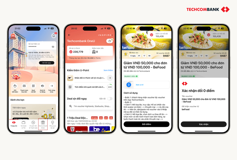 Đổi voucher tại các thương hiệu lớn chỉ từ 0 U Point.