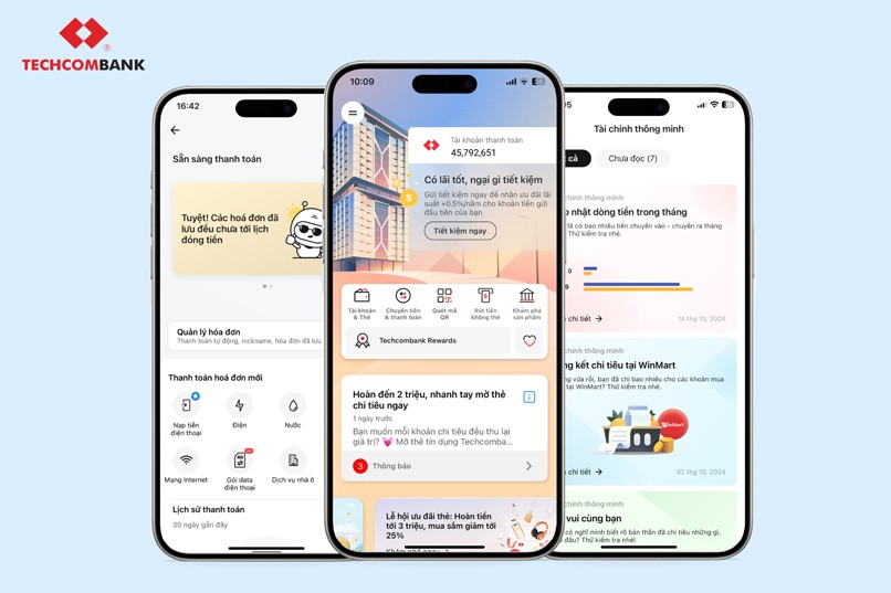 Giao dịch qua Techcombank Mobile - nhận ngay điểm thưởng Techcombank Rewards.