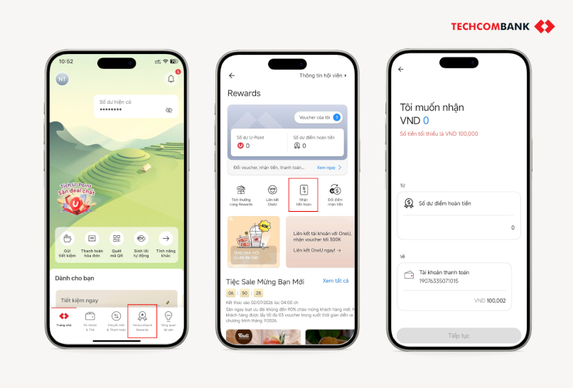 Hơn cả hoàn tiền, nhận lại 100 phần trăm số tiền đã chi tiêu với Techcombank OneU.