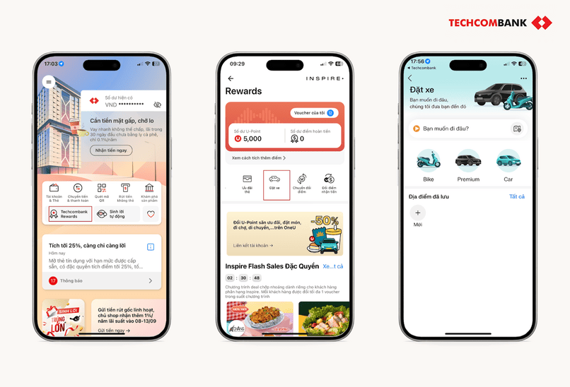 Đặt xe siêu tiết kiệm với điểm U Point.