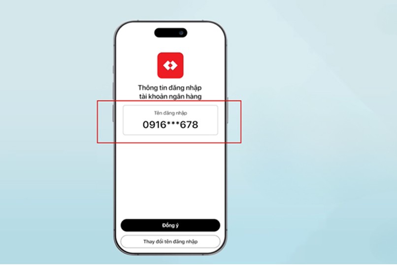 Màn hình đăng nhập Techcombank