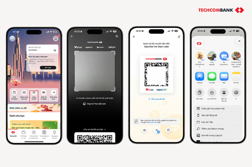 Tạo mã QR qua ứng dụng ngân hàng là cách tạo mã thuận tiện nhất cho khách hàng cá nhân.