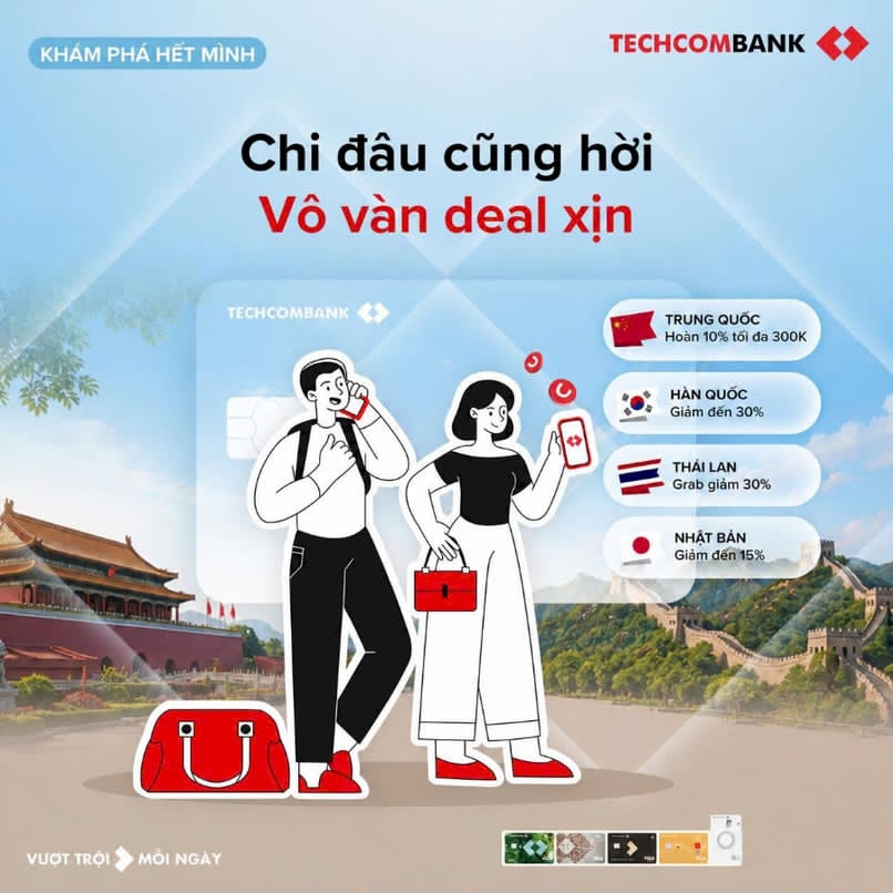 Techcombank mang đến nhiều ưu đãi khi thanh toán quốc tế dành cho chủ thẻ