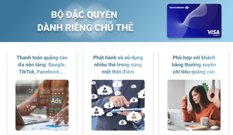 Đặc quyền dành cho chủ thẻ Techcombank Visa Seller. 