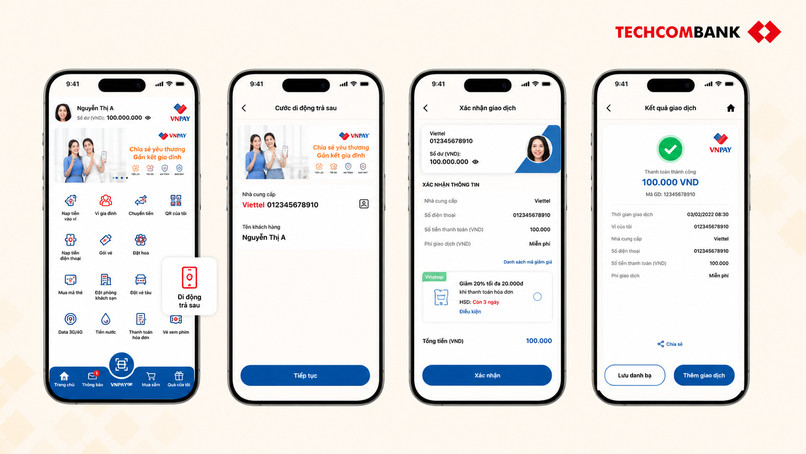 Thanh toán cước trả sau qua VNPAY với 4 bước đơn giản và nhanh chóng. 

