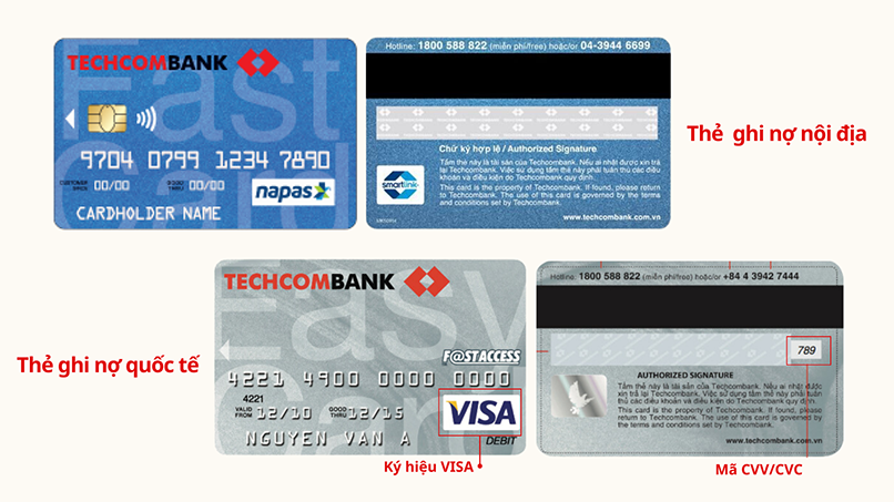 Thẻ ghi nợ nội địa và thẻ ghi nợ quốc tế