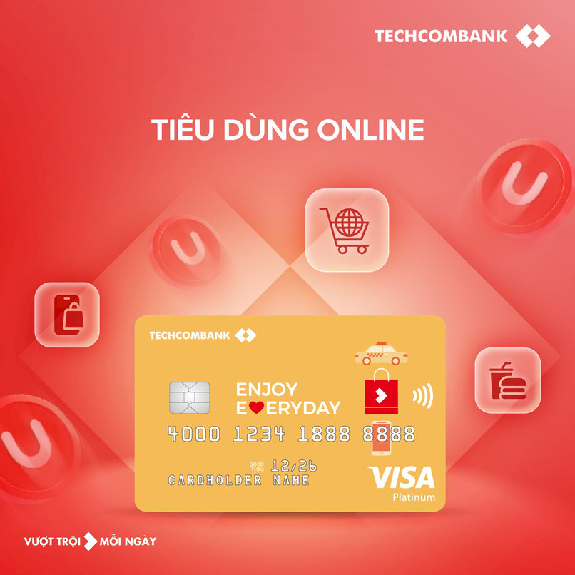 Thẻ tín dụng Techcombank Everyday miễn hoặc hoàn phí thường niên hằng năm và nhiều ưu đãi giảm giá các dịch vụ di chuyển.