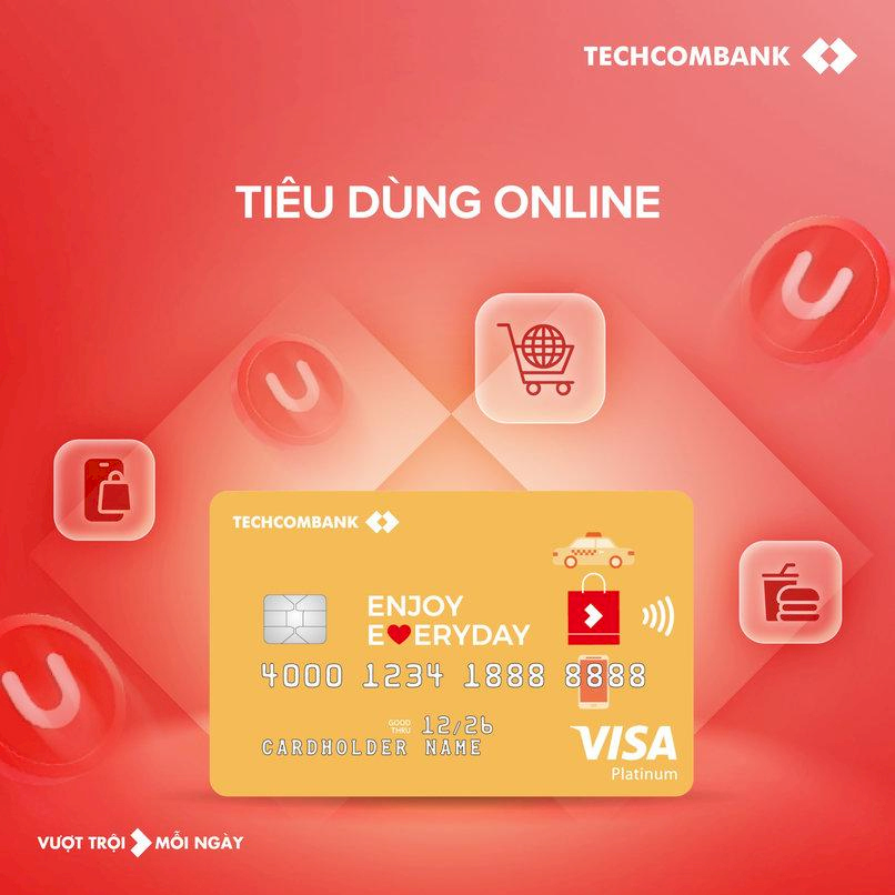 Thẻ tín dụng Techcombank Everyday miễn phí thường niên hằng năm và nhiều ưu đãi giảm giá các dịch vụ di chuyển.