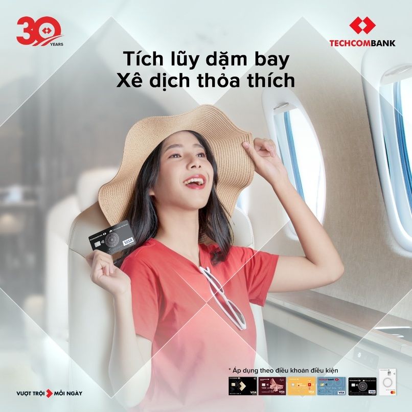 Thẻ tín dụng Vietnam Airlines Techcombank Visa Platinum.