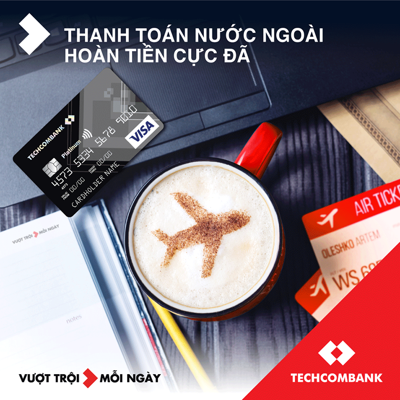 Thẻ tín dụng Vietnam Airlines Techcombank Visa Platinum