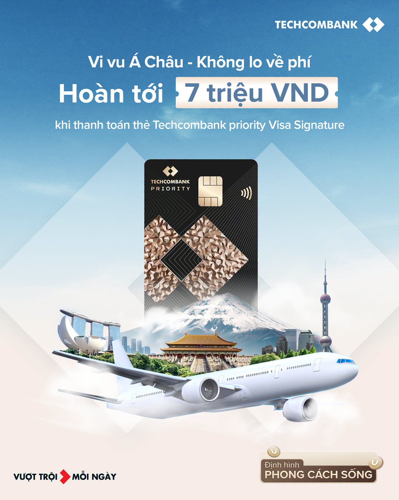 Thẻ tín dụng Techcombank Priority Visa Signature.