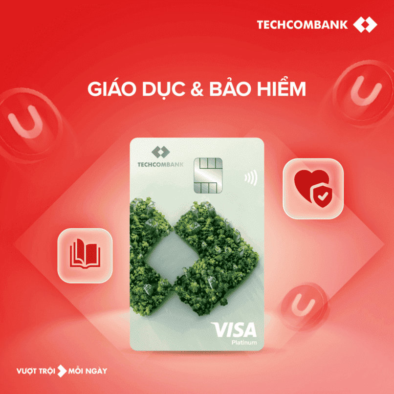 Ưu đãi tích điểm thưởng U points dành riêng cho chủ thẻ tín dụng Techcombank Visa Eco.