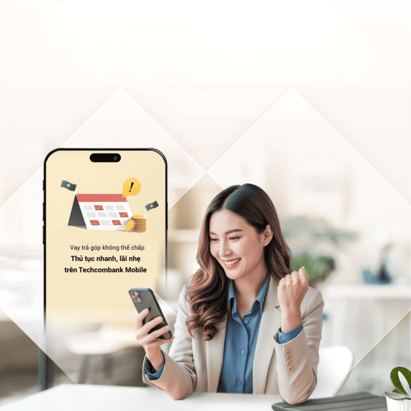 Vay tiêu dùng tín chấp trả góp online tại Techcombank để mua xe máy. 