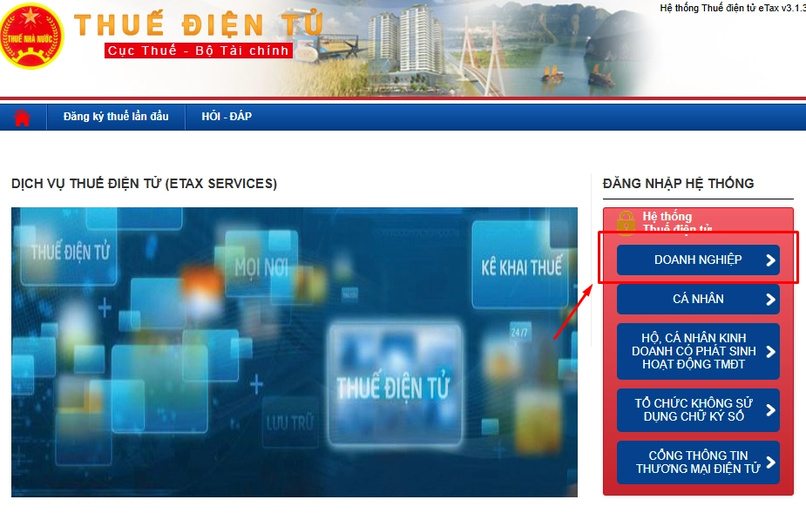 Giao diện đăng ký tài khoản thuế điện tử dành cho doanh nghiệp.