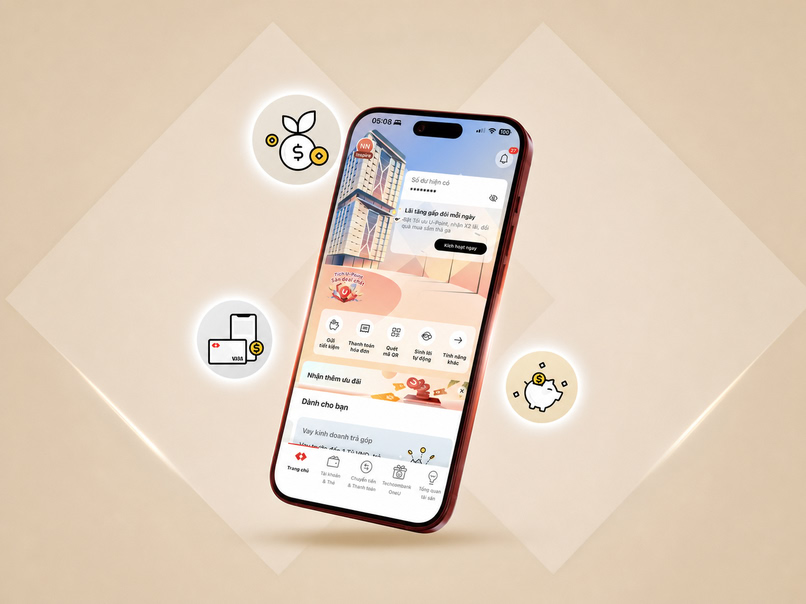 Techcombank hỗ trợ người có thu nhập ổn định quản lý dòng tiền và khoản tiền thực nhận sau mỗi kỳ lương thuận tiện hơn trên Techcombank Mobile.